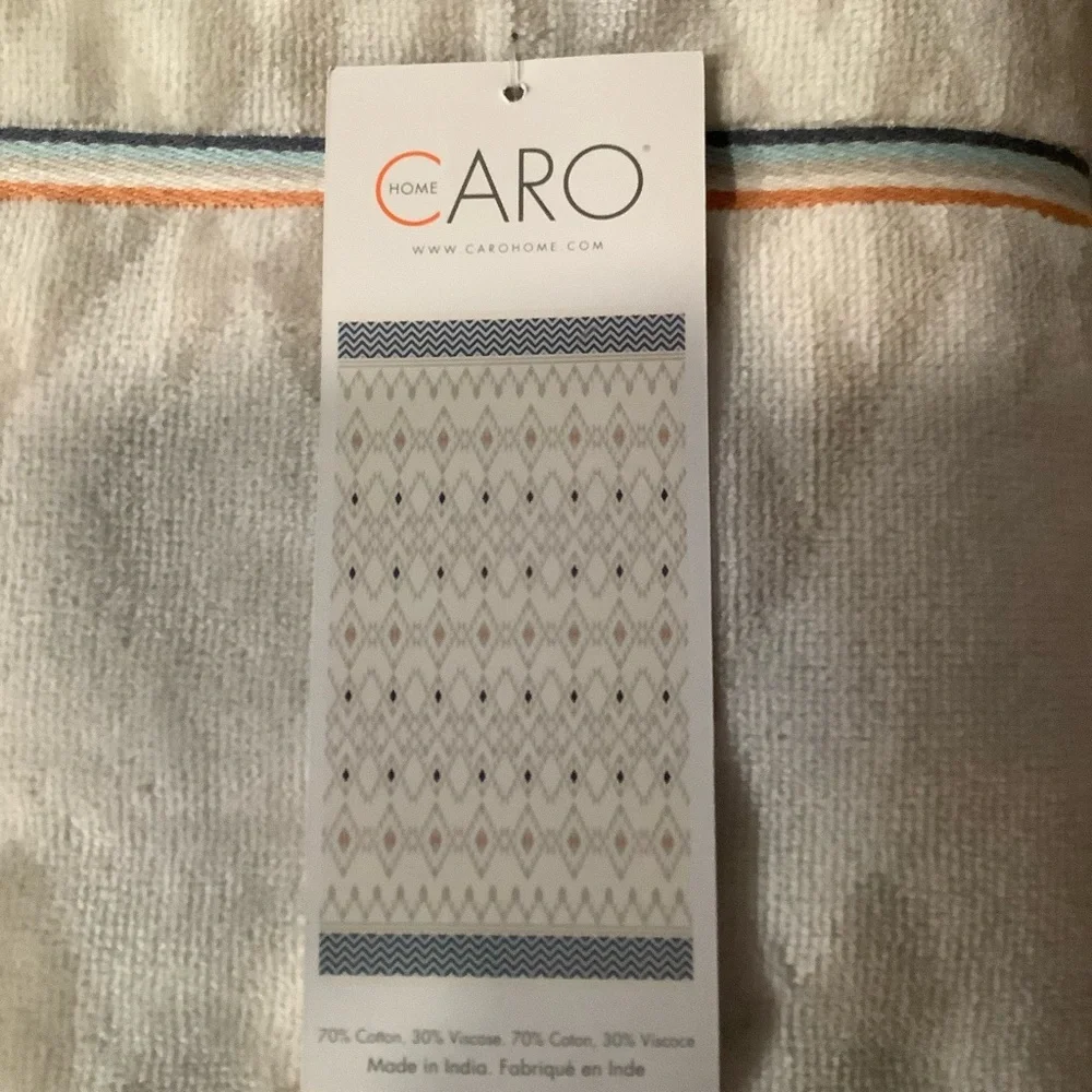 Caro Home Yarn-Dyed Velour Beach Towel - 440 gsm, 36x68